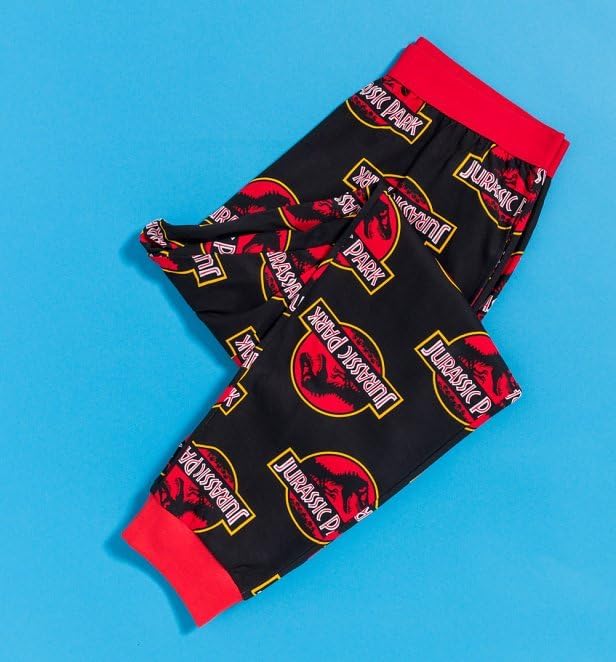 Miniatura 4 de TruffleShuffle Jurassic Park - Pijama con estampado completo Conjunto de pijama unisex de Jurassic Park con pantalones de descanso y camiseta