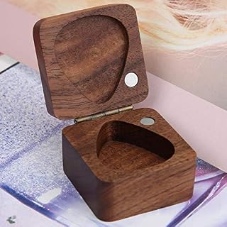 Wosune Boîte de rangement pour médiators de petite taille en bois pour médiators de guitare entusite de la musique – Image 3