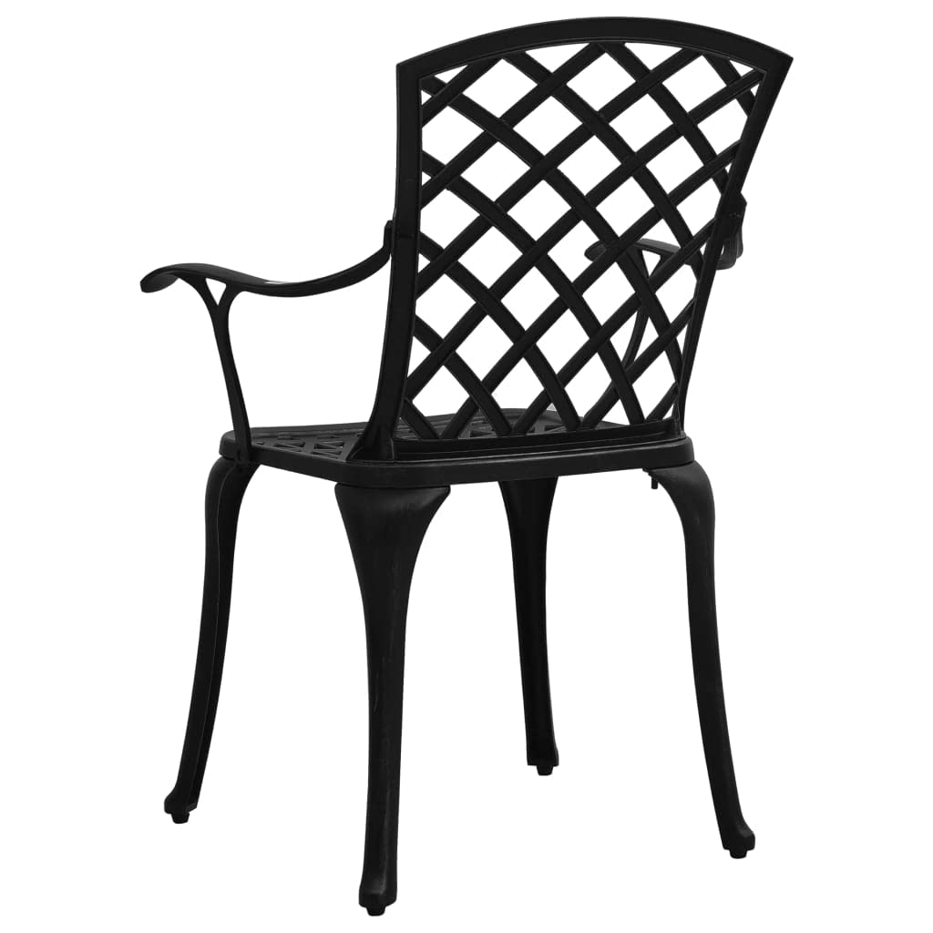 Juego de bistró de 5 piezas de aluminio fundido a presión negro juego de patio muebles de jardín apto para balcones