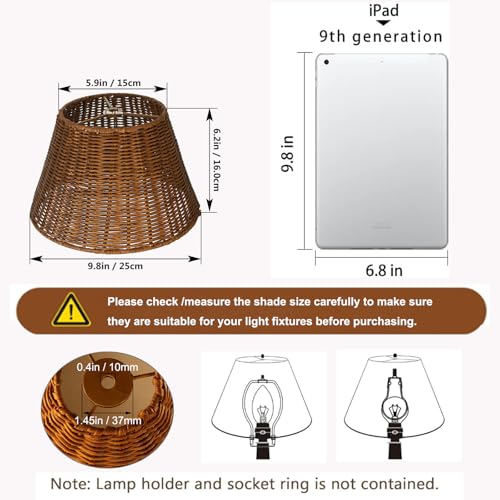 Osasy OS23-LSM4-251PD(USA) Small Lamp Shades Woven Boho Wicker Lampshades thumb #1