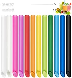 Annvchi 12 Stück Bubble Tea Strohhalme Set