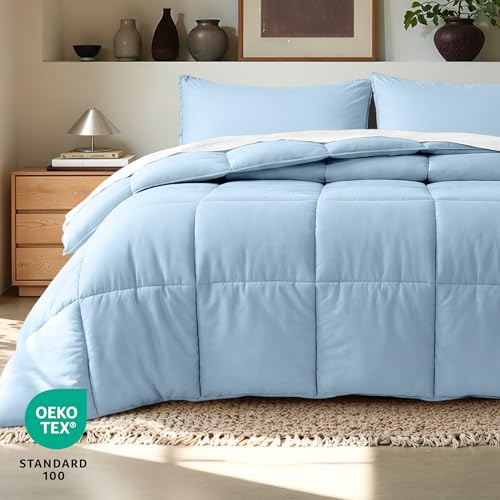 Image of Bare Home Comforter Set - Full Size - Ultra-Soft - Goose Down Alternative - Premium 1800 Series - All Season Warmth (Full, Light Blue)