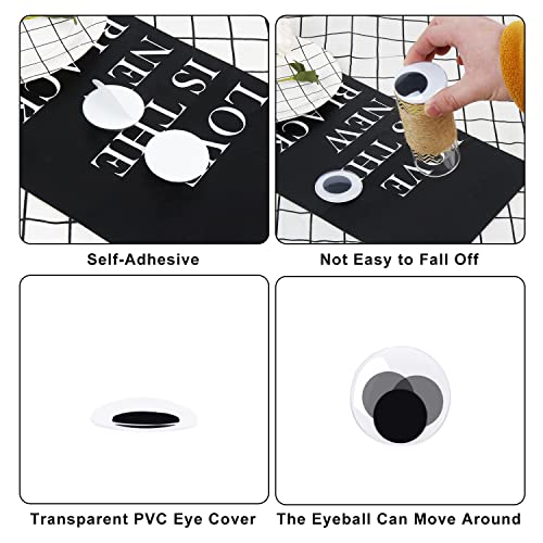 KIMOBER 2 Inches Googly Eyes for Crafts,Large Black Round Plastic Wiggle Eyes with Self-Adhesive for DIY Crafts Decoration,50pcs - Image 3