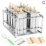 Bulary Edelstahl 10 Stück DIY Eis Popsicle Form Eis Form und selbstgemachte ideal für Innen- und Außenbereich