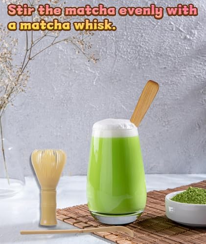 Image of 5Pcs Whisk, Set, Kit for Traditional Tea Ceremony Hand Blender Mixer Whisk for Stirring Whisk Set Includes Scoop Tea Spoon and Sifter (Wood(4 Pcs))