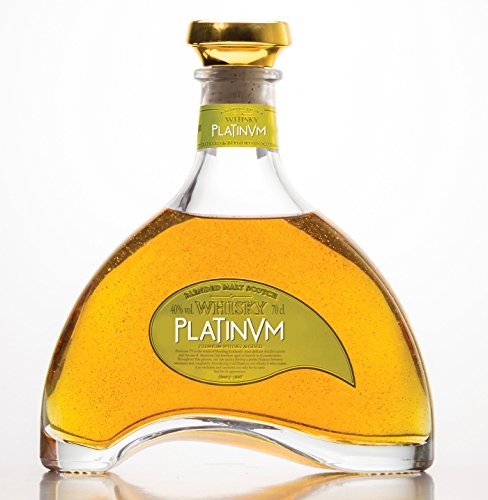 Platinvm Whisky Blended Malt Scotch con oro - ideal regalo día del padre, Navidad, cumpleaños, aniversario, San Valentín