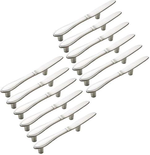 Miniatura 3 de Tiradores de níquel cepillado, 12 unidades, manijas en forma de cuchara, manijas en forma de cuchara, armario de cocina, armario, armario, cajón,