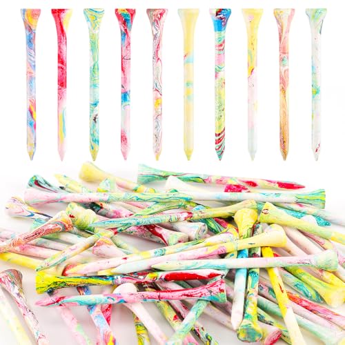Pengxiaomei - 50 Pack Wood Golf Tees Funny Golf Tees Multicolors Golfing Tee Reduce Friction and Resistance - -12%