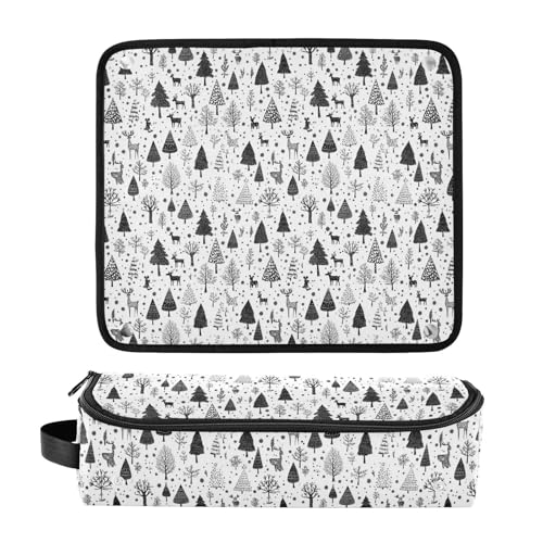 Bolso de viaje resistente al calor para herramientas de cabello de mármol para planchas, rizadores y organizador portátil miniatura 3