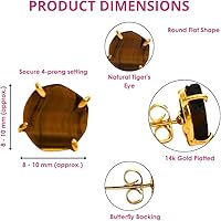 Vista 28 de Gempires Natural Raw Prong Setting Stud Earrings, 8-10 mm Crystals Earring, Handmade Jewelry, Gift for Her