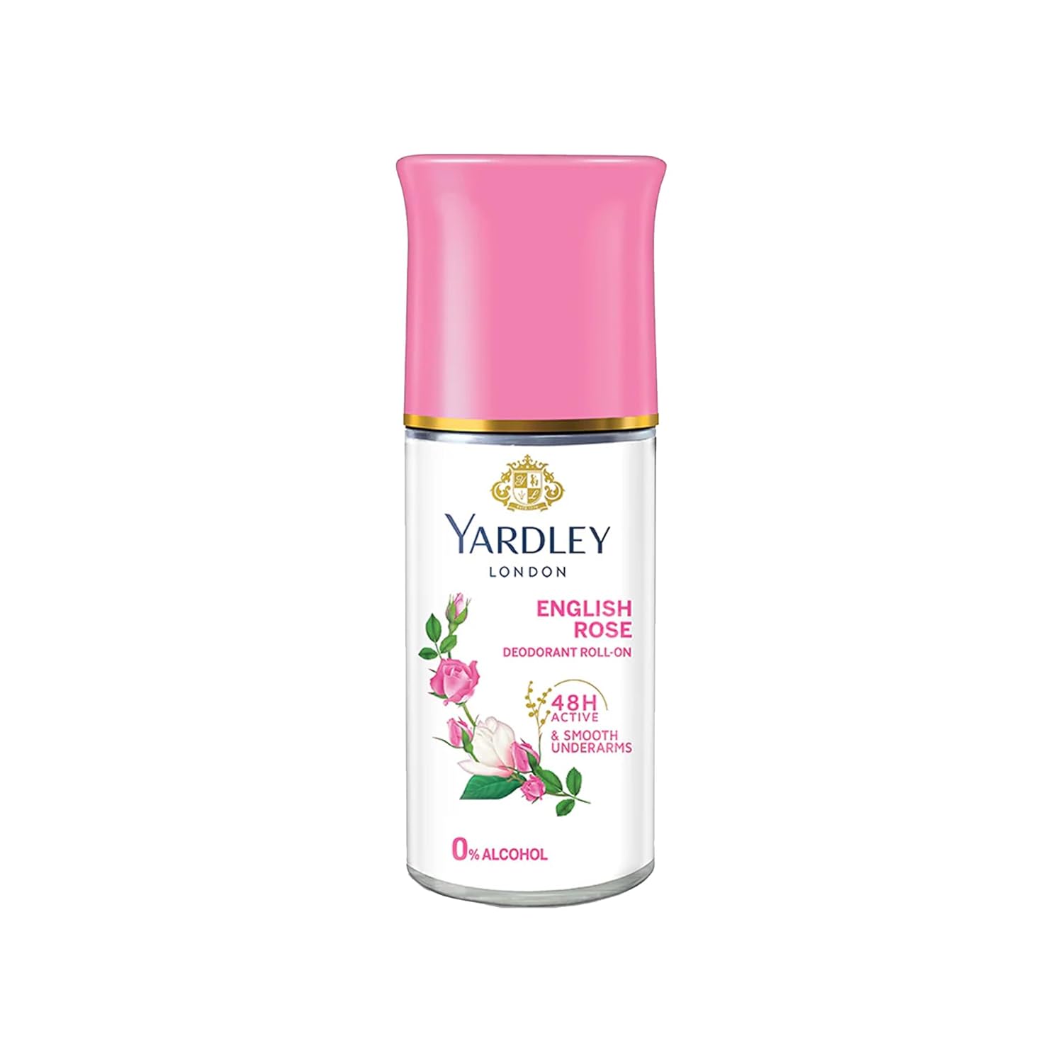 Yardley London English Rose Anti-Perspirant Deodorant Roll-On: 48-Hour Protection, Alcohol-Free, 1.7oz