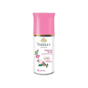 Yardley London English Rose Anti-Perspirant Deodorant Roll-On | 48-Hour Active | Alcohol-Free | 1.7oz 50ml