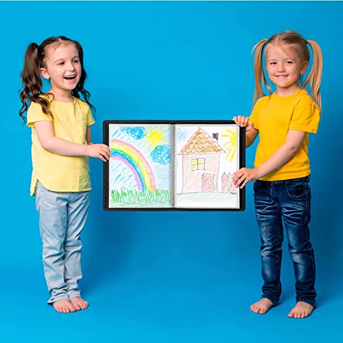 Dunwell 11X14 Art Portfolio Folder - (Black), 24 Pockets Display 48 Pages, 11 X 14 Presentation Binder With Protector Sleeves, Art Portfolio For Kids, Presentation Book #TOP5