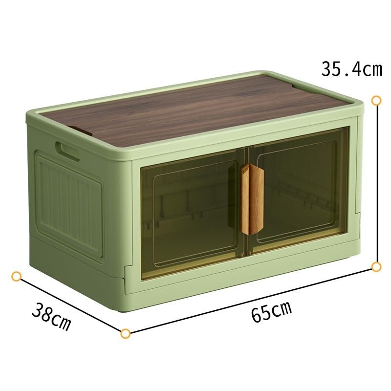 Boîte de rangement camping pliable grand modèle avec couvercle bois