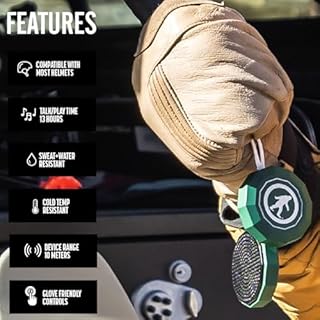 Outdoor Tech - Chips 3.0 Altoparlanti Bluetooth Casco - True Wireless Casco Cuffie Bluetooth per Sci - Snowboard - Mountain Bike e Arrampicata - Verde