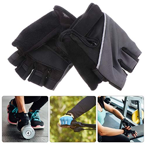 Amosfun Luvas de Ciclismo Luvas de Meio Dedo Luvas Antiderrapantes de Levantamento de Peso Luvas Esp