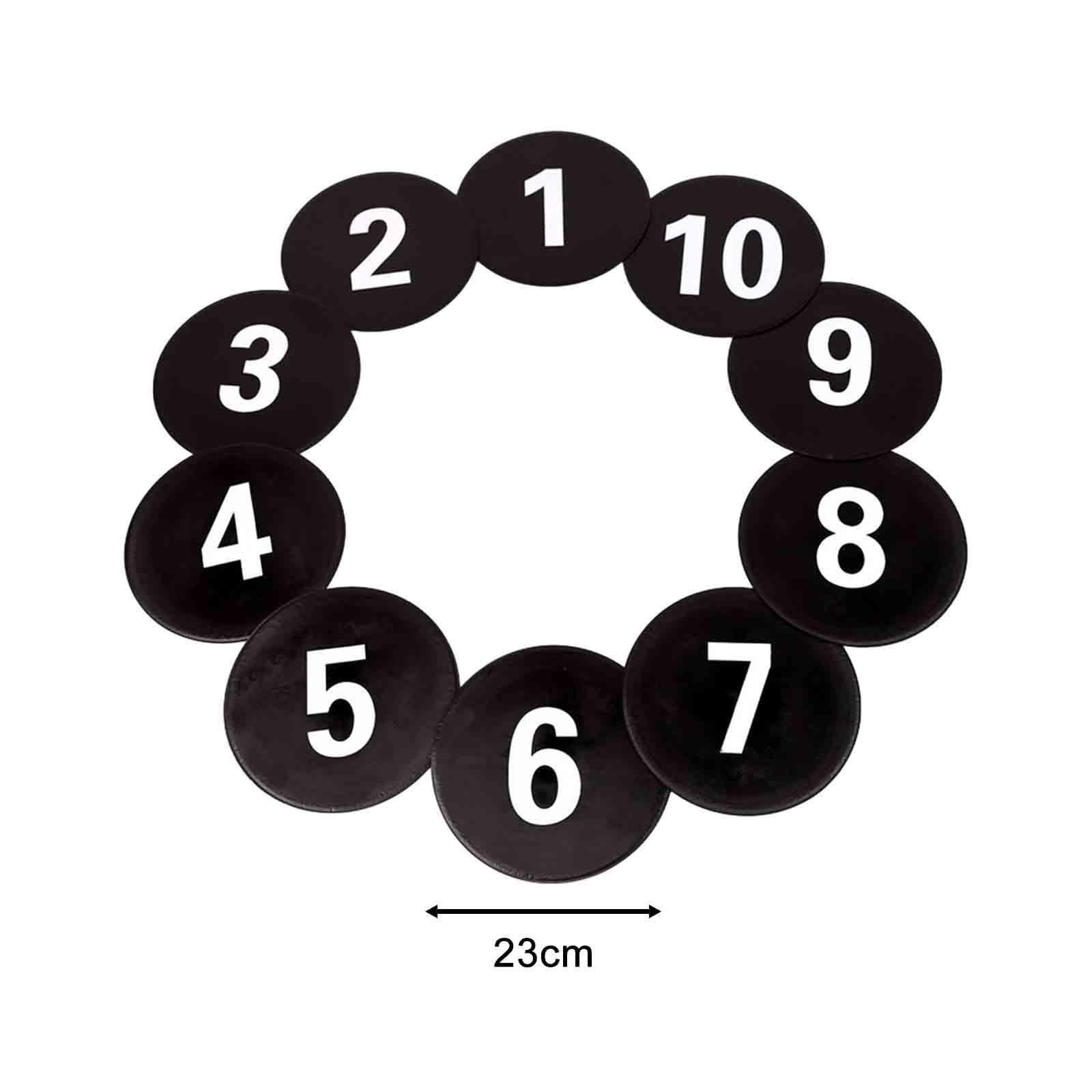 Baoblaze 10x marcadores de Puntos de Suelo numerados, Almohadilla de Marca de Entrenamiento, marcadores de Disco Planos Antideslizantes Que absorben los
