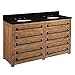 Signature Hardware 472225 Maysville 60" Free Standing Double Vanity Set with Wood Cabinet, Granite, Marble or Quartz Vanity Top and Oval Undermount Porcelain Sink - 8" Faucet Holes