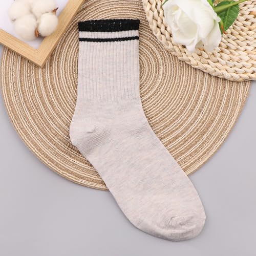 Image of Ankle Socks For Women, Tube Socks Women, Moisture-Wicking Socks,Striped Ankle Socks Women, Vintage Striped Socks, Novelty, Casual, Suitable For School,Work,Exercise(5 Pairs)