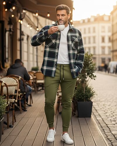 BUXKR Men's Slim Joggers Workout Pants for Gym Running and Bodybuilding Athletic Bottom Sweatpants with Deep Pockets