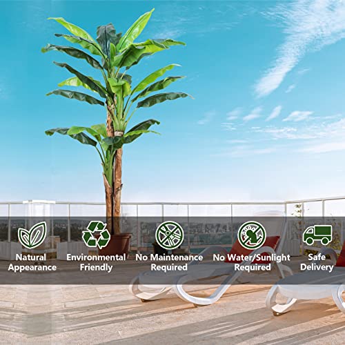 Anting Artificial Tree 8.5Ft Banana Plant For Outdoor,26 Leaves Faux Banana Tree For Home Decor,Green,Natural… #TOP6