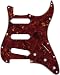 Yinfente 11 Hole Strat Pickguard SSS 3 Single Coil Pickups Scratch Plate with Pickguard Screws, Silver Mirror Style (Red Paerl)
