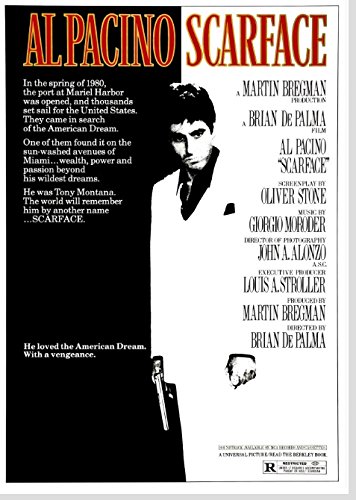 Scarface Poster Borderless Vibrant Premium Movie Poster Various Sizes (A1 Size 33.1 x 23.4 Inch / 841 x 594 mm)
