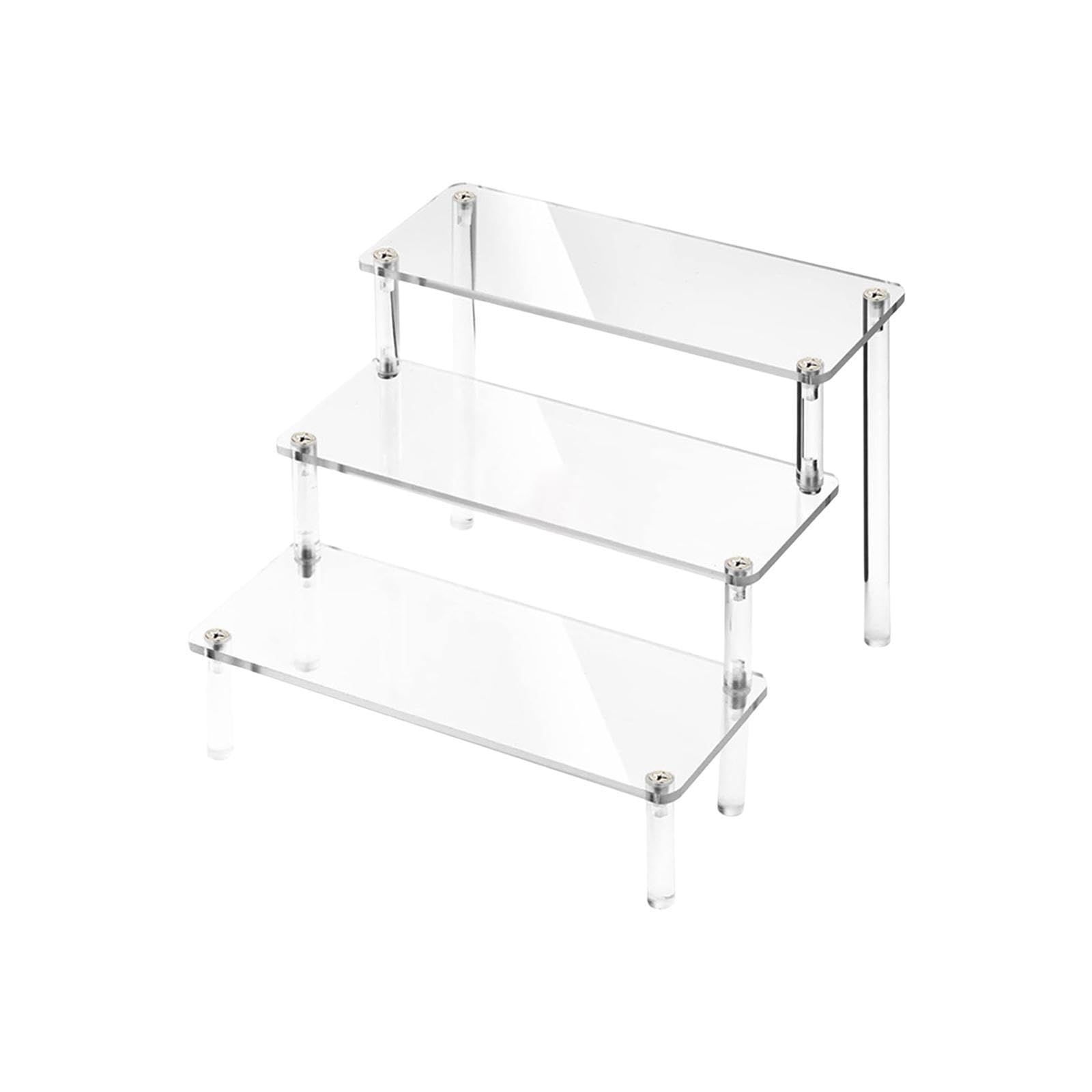 ALCXAZS Clear Product Riser Dessert Cupcake Organizer Acrylic Display Stand Jewelry Display Shelf Candy Buffets Collections Jewelry Riser Shelf Candy Figures Buffets , Three Layer , 20cm