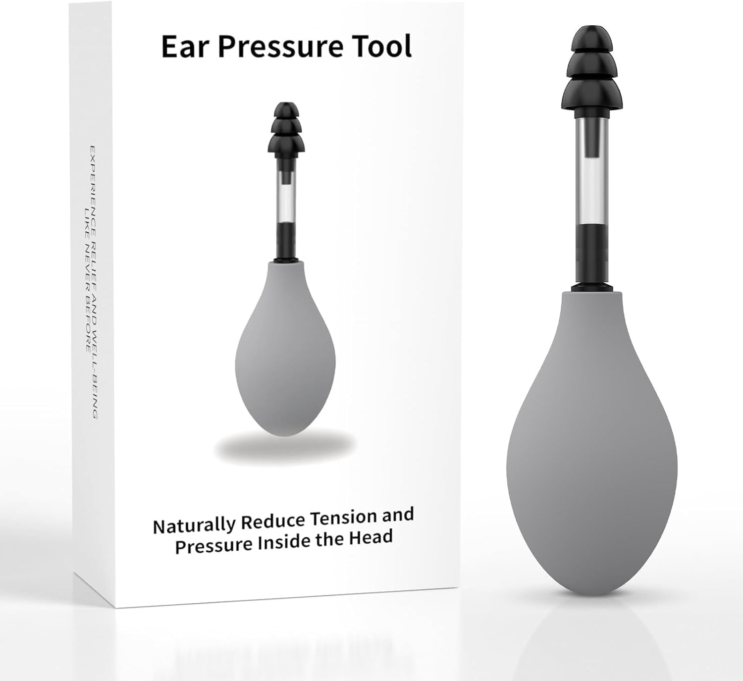 Nuviol Ear Pressure Release, Nuviol Ear Pressure Relief Suction Device Migraine and Headache Relief Products Tinnitus Relief for Ringing Ears (Gray)