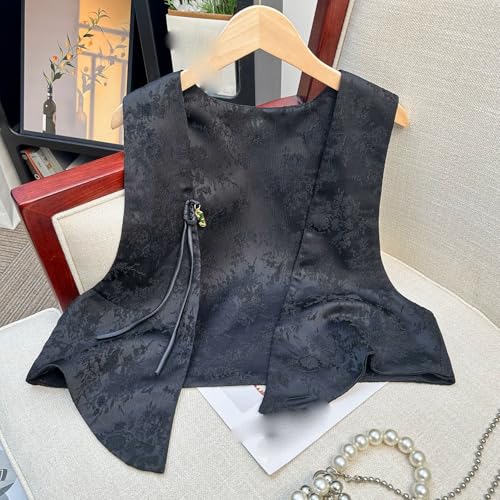 Chaleco jacquard irregular para estilizar la figura con botones estilo chino 2