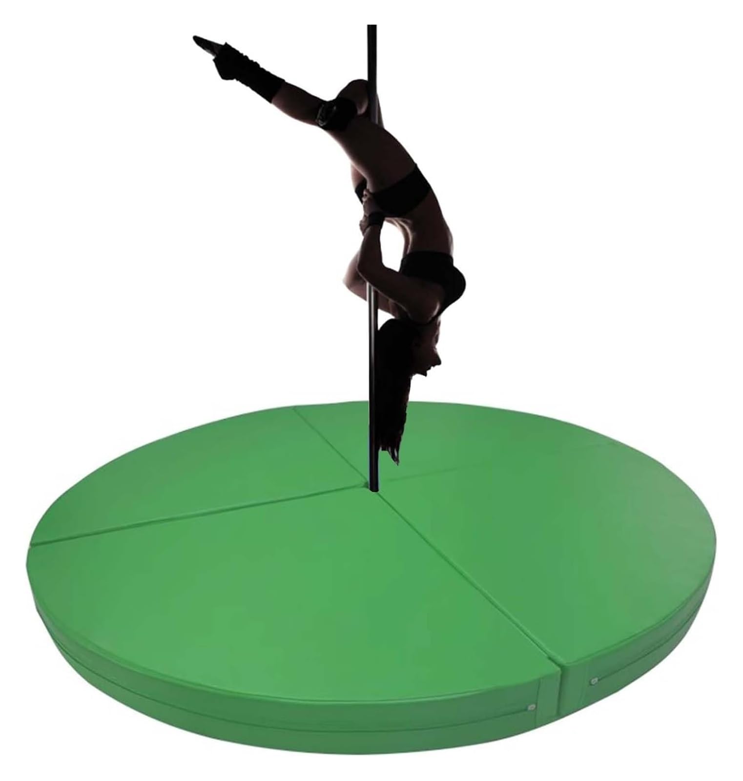 WJFTODAY Thick Round Pole Dance Crash Mat, Foldable Stripper Pole Cushion for Home Gym Safety, 120cm x 3cm (47.2in x 1.2in), Green, Fall Protection Pad