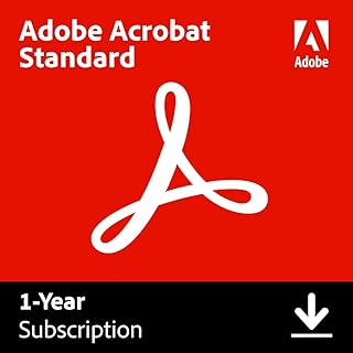 Adobe Acrobat Standard | 12-Month Subscription with Auto-Renewal | PDF Software | Convert, Edit, E-Sign, Protect |PC/Mac Download | Activation Required