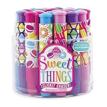 Misc. Supplies OOLY Click It Eraser, Eraser Pencil Set, Tub of 24 - Sweet Things Book