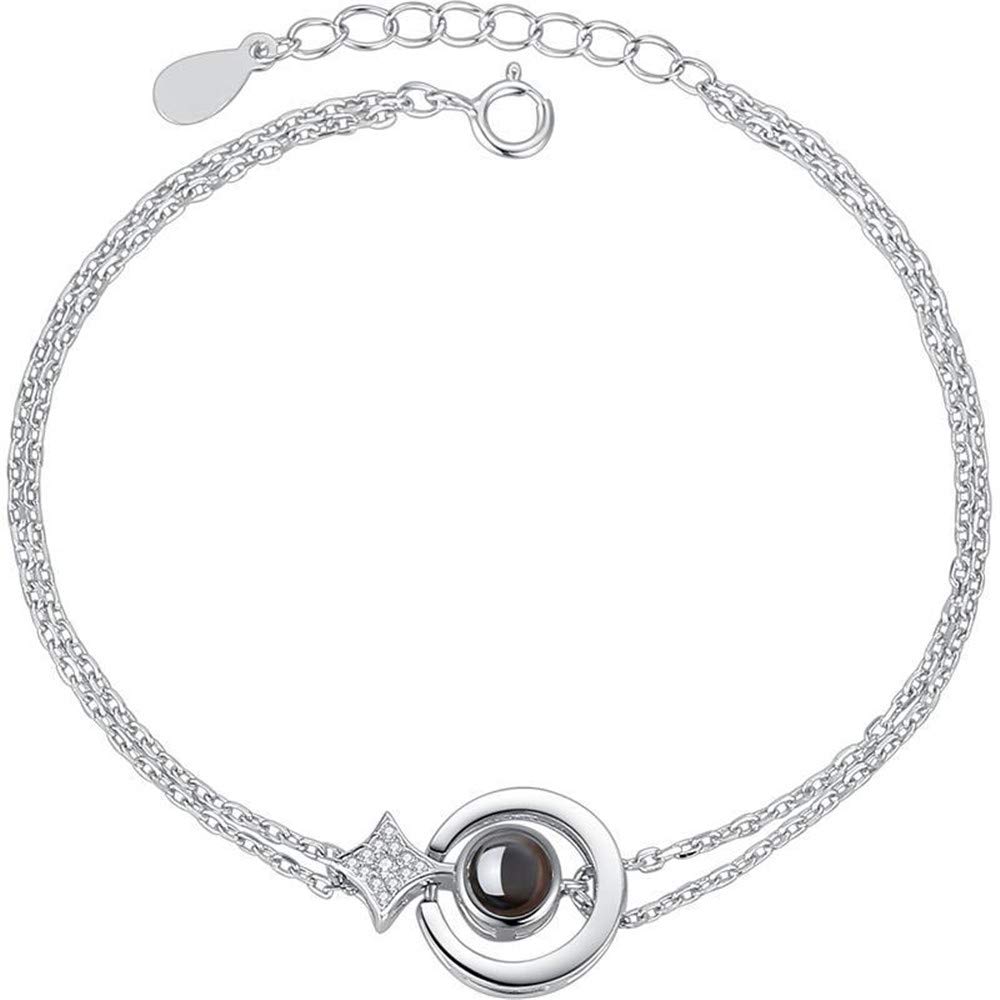 set adil Personalized Name Projection Bracelet 100 Languages I Love You Projection Bracelet Personalized Bangles