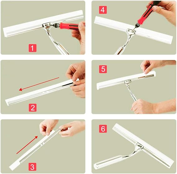 2PCS Replacement Silicon Rubber Squeegee Blade, 14 Inch (White)