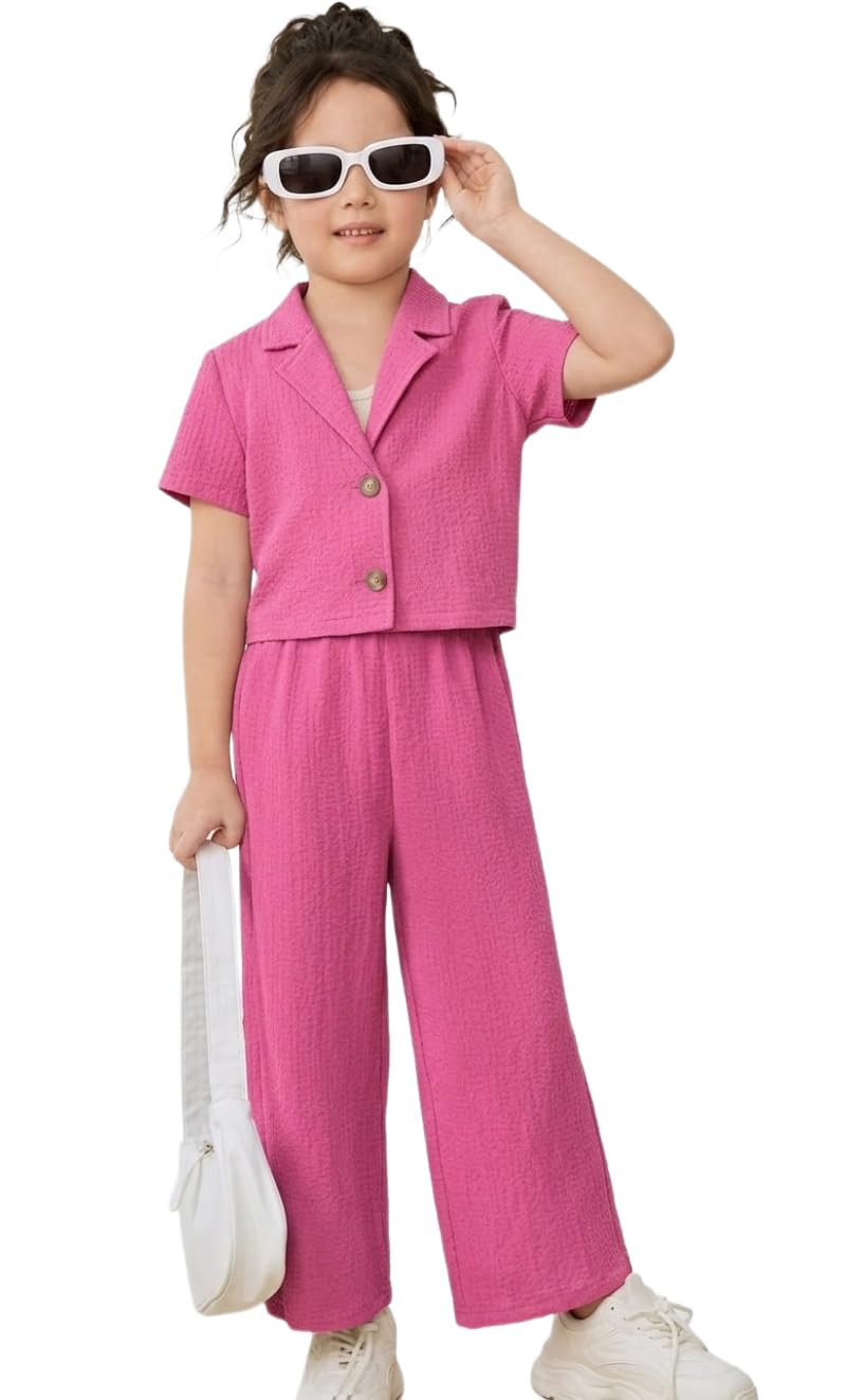 Girls Co-Ord Set with Short Sleeve Shirt & Wide Leg Pants | Stylish Casual & Morden Outfit - Review, Price and Buying Guide
