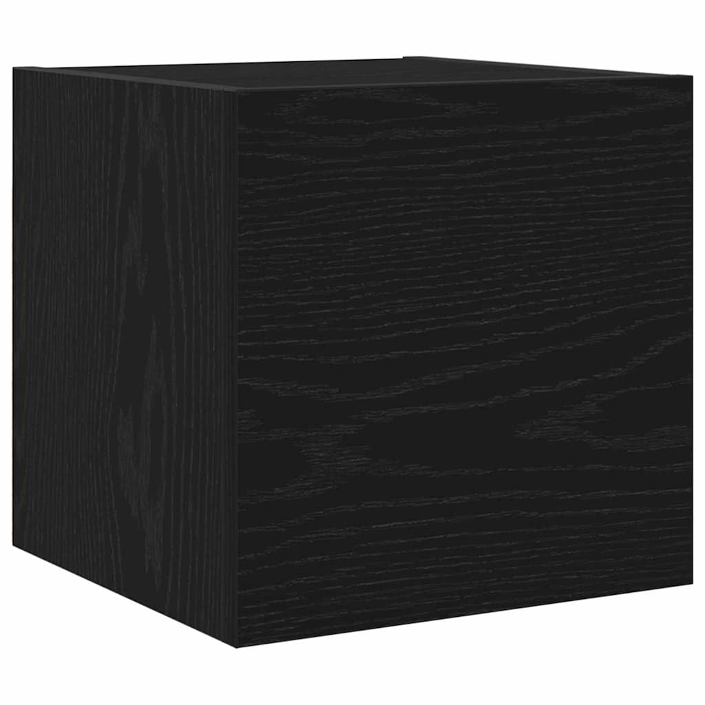 Ensemble Meuble TV Mural 8 pièces en Bois d'ingénierie chêne Noir avec Portes, étagères et Rangement, Design Moderne scandinave pour Salon séjour Chambre, Support Console Buffet Angle
