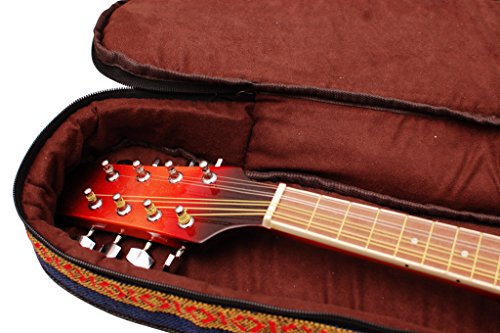 Music First Original Design 15Mm Thick Padded Country Style A & F Style (Standard) Mandolin Gig Bag (Soft Case) Soft Mandolin Case Fits For Most Of A Mandolin #TOP5