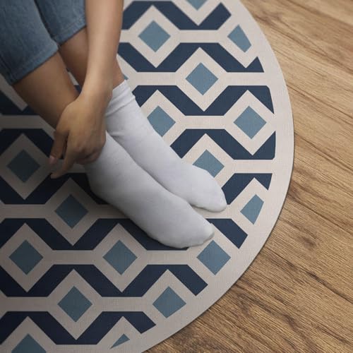 Tapis vinyle ø90 cm décoratif pour la table basse du salon