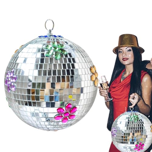 Boule miroir réfléchissante argentée 20cm pour jeu de lumière de scène et club