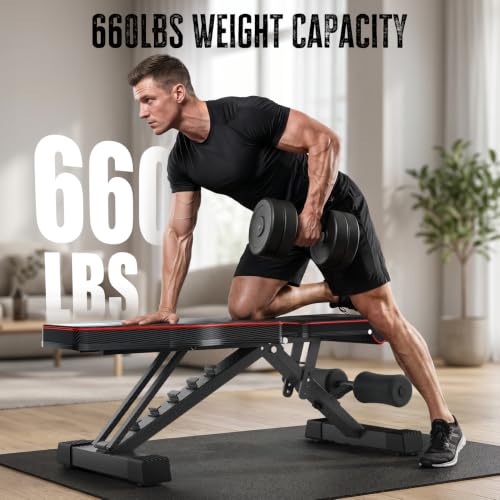 Image of Multi-Function All in 1 Weight Bench Set - Multi-Positions Heavy Duty Weight Lifting Sit Up Bench Workout Benchs Folding Bench Press for Home Gym