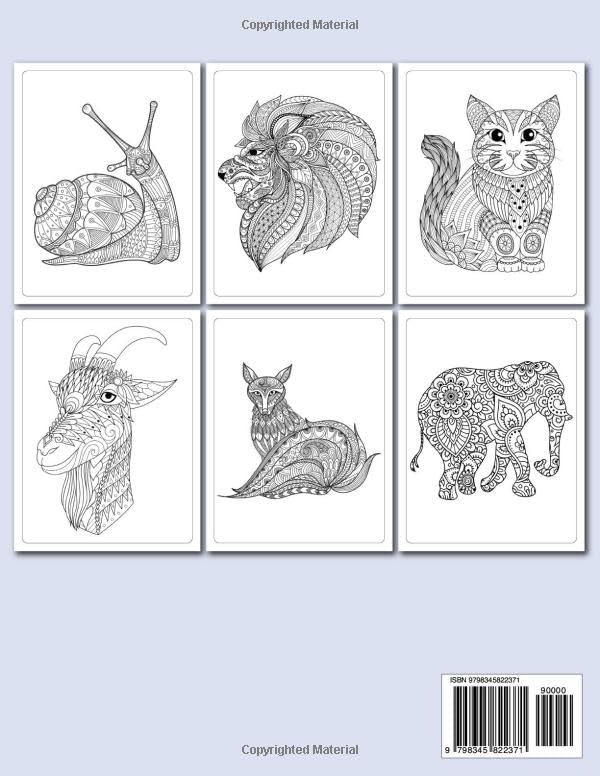 Mindfulness Coloring Book For Adults: For Mindful People | Feel the Zen With Stress Relieving Animal Designs image 3