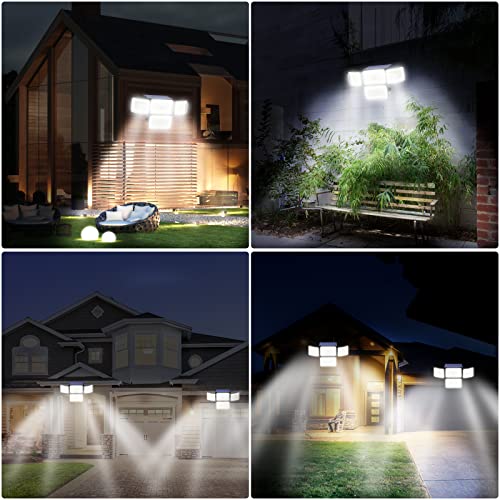 Ruaopr 2Pack Solar Outdoor Lights,288 Led Motion Sensor Lights,4 Heads Wide Angle Security Flood Wall Lights,3 Modes Ip68 Waterproof,Solar Powered For Yard Patio Garden Pathway Porch #TOP6