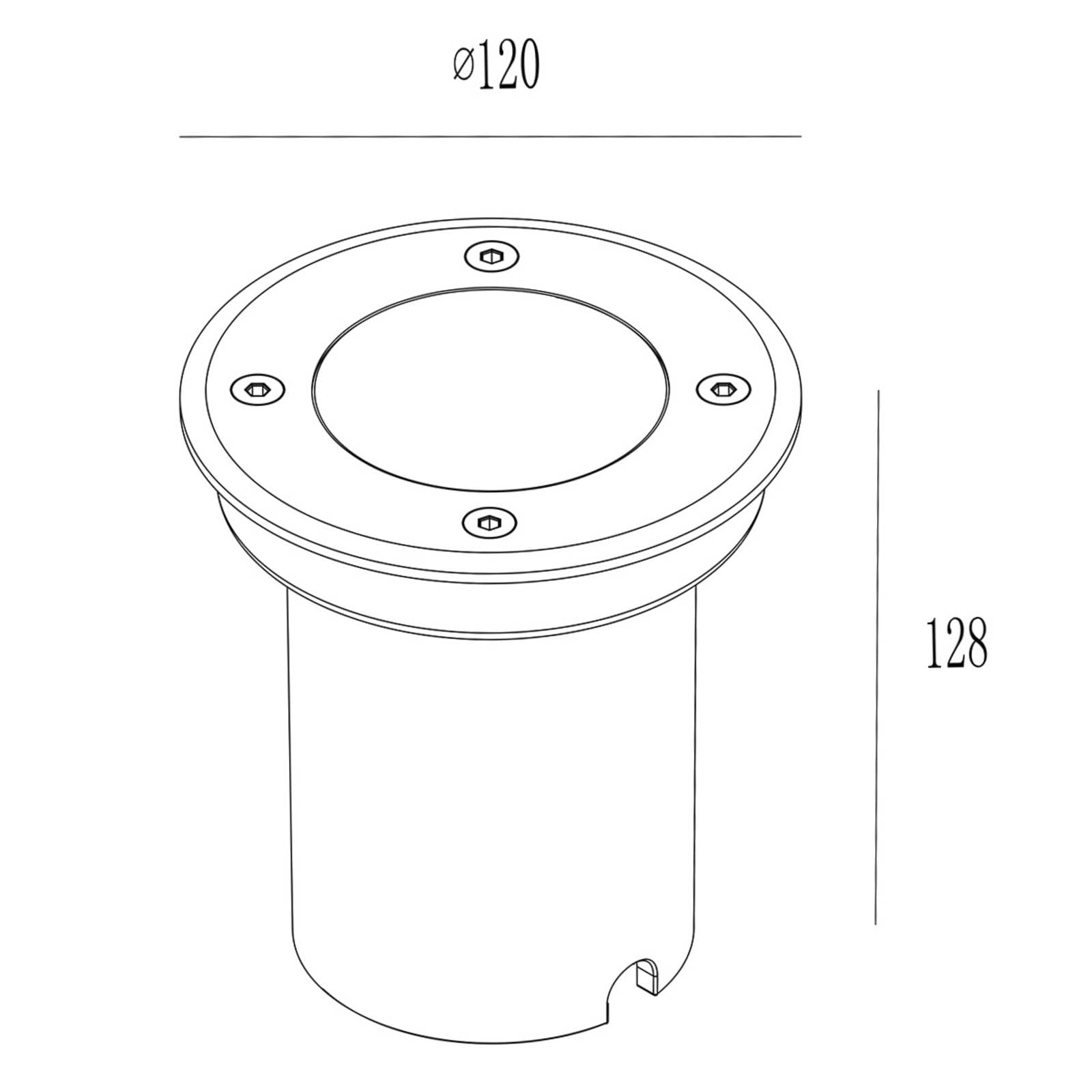 Lucande foco empotrable de suelo exterior en acero inoxidable, estanco