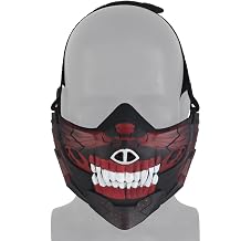 Adjustable Breathable Skull Face Mask,Cyberpunk Skull Half Mask For Cs Wargame Halloween Cosplay Costume Party