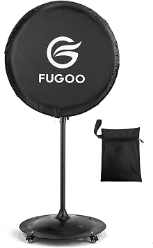 Heavy Duty Waterproof Outdoor Fan Cover for 30 Inch Pedestal and Wall Mount Fans, Black, 420D Material, Dustproof Protection