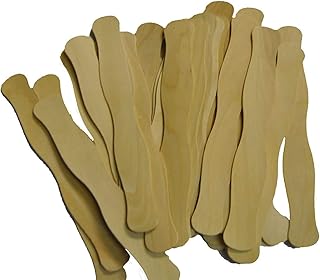 Perfect Stix Wooden 8” Fan Handles, Wedding Programs, Pack 110 Handles, Jumbo Paddles for Auction Bids, Wooden Wavy Handles. Wedding Fan Handles.
