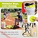 Lewtemi 24 Pack of Practice Softballs Bulk, Slowpitch and Fastpitch Softballs with 6 Gallon Bucket, Yellow Leather Covered Weighted Sports Soft Balls for Practice, Games and Training(12