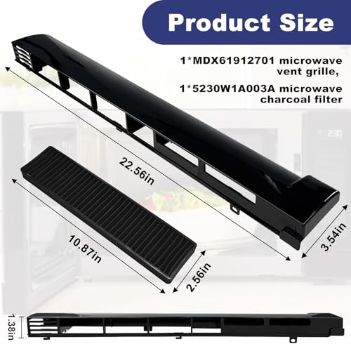 MDX61912701 Microwave Oven Vent Grille with Two 5230W1A003A Filters for LG LMV2031ST, LMH2016ST, 87583, 87587, AP5202555, 2119394, AH3535252, EA3535252, PS3535252 by FBULWSEC - Used condition - Image 4