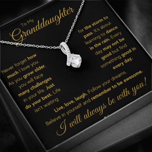 Granddaughter Necklace Gifts From Grandma Grandmother or Grandpa Grandfather To My Granddaughter Graduation Birthday Pendant Jewelry with Message Card and Gift Box2